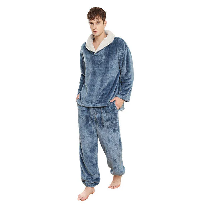 بيجاما رجالي بتصميم مخصص من المصنع, بيجاما شتوية سميكة من الصوف Factory Custom Men's Pajamas, Thick Winter Fleece Pajamas