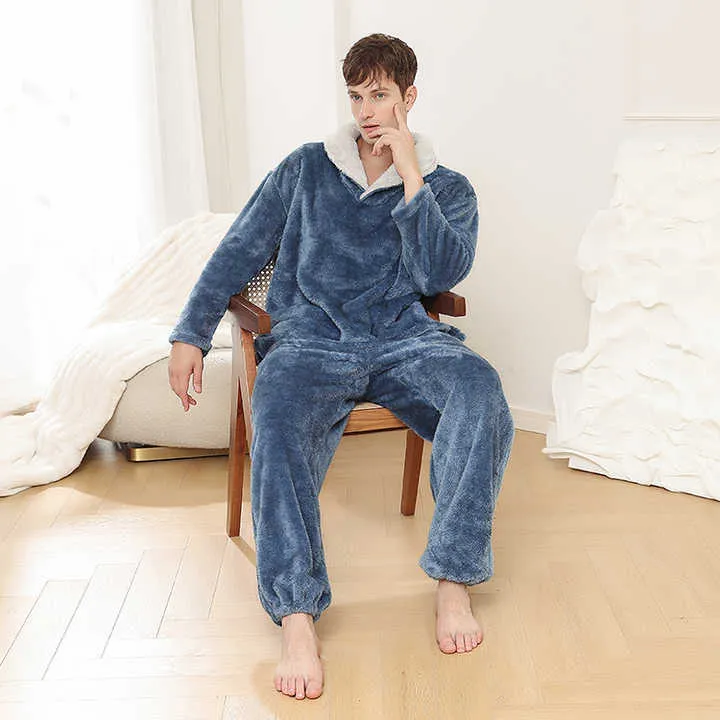 بيجاما رجالي بتصميم مخصص من المصنع, بيجاما شتوية سميكة من الصوف Factory Custom Men's Pajamas, Thick Winter Fleece Pajamas