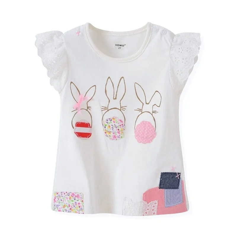Baby Girls t-shirt 100% cotton kids summer clothes
