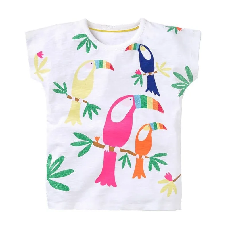 Baby Girls t-shirt 100% cotton kids summer clothes