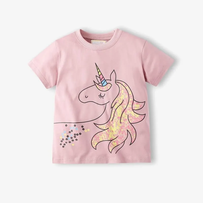 Baby Girls t-shirt 100% cotton kids summer clothes