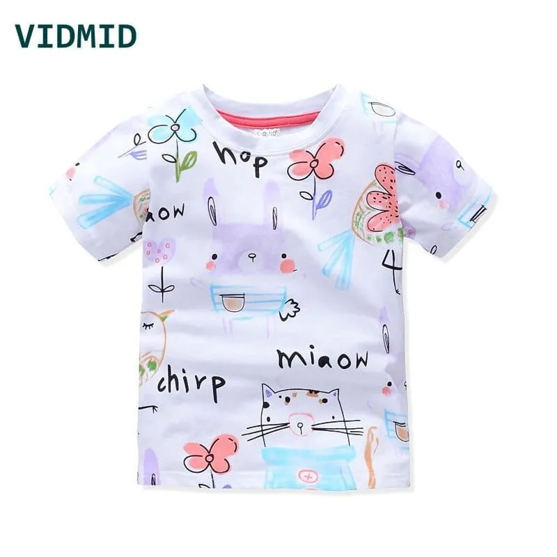 Baby Girls t-shirt 100% cotton kids summer clothes