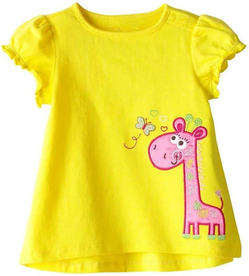 Baby Girls t-shirt 100% cotton kids summer clothes
