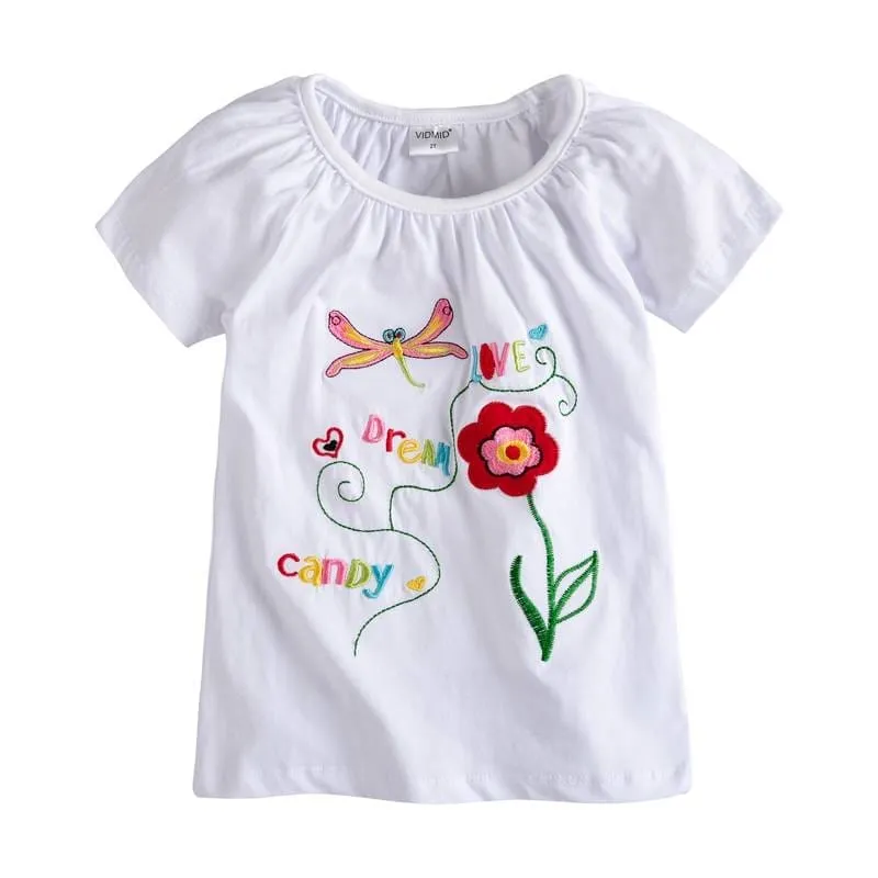 Baby Girls t-shirt 100% cotton kids summer clothes