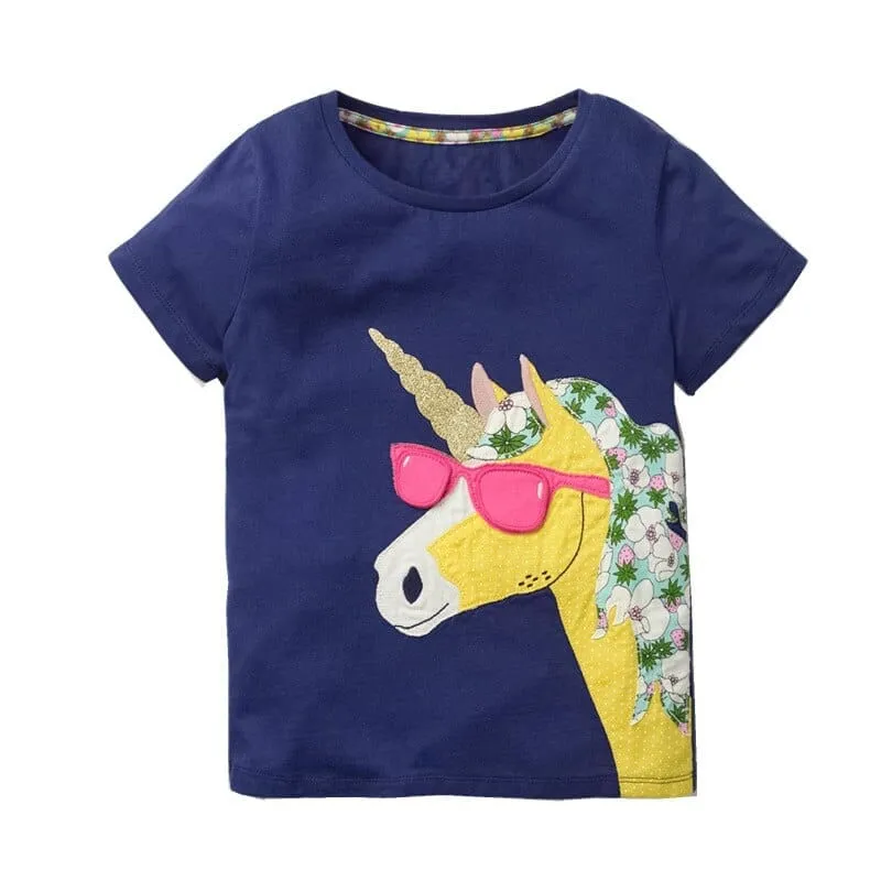 Baby Girls t-shirt 100% cotton kids summer clothes