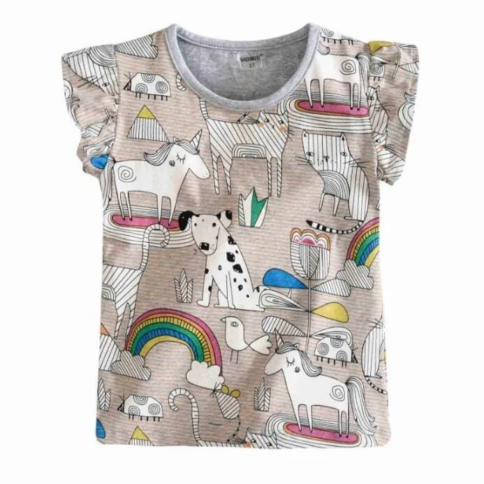 Baby Girls t-shirt 100% cotton kids summer clothes
