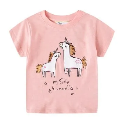 Baby Girls t-shirt 100% cotton kids summer clothes