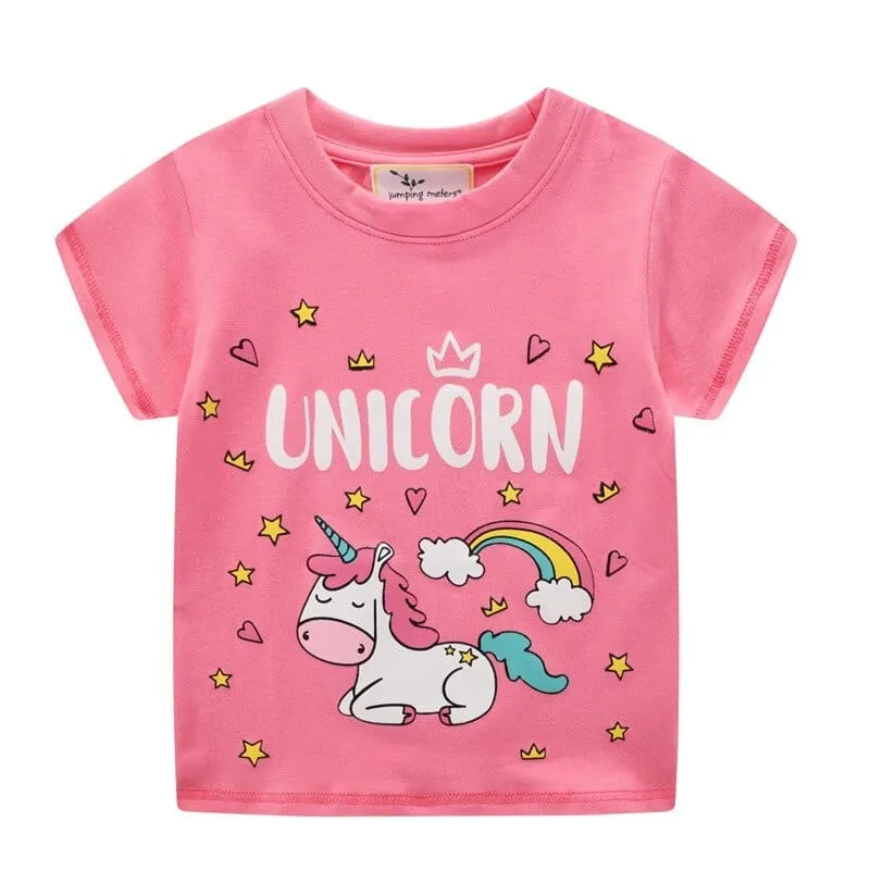 Baby Girls t-shirt 100% cotton kids summer clothes