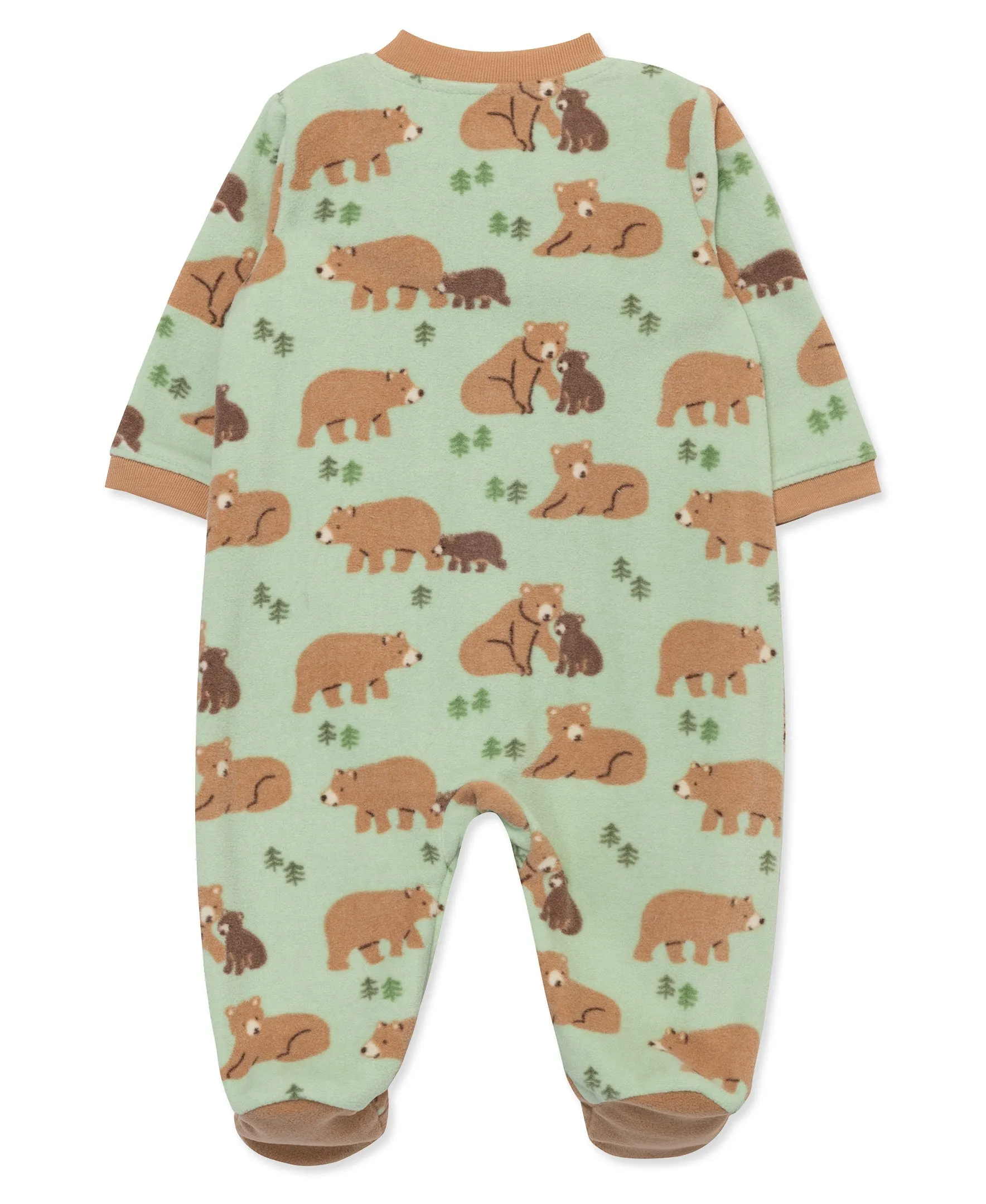 Bear Fleece Zip Front Sleeper Footie (12M-24M)