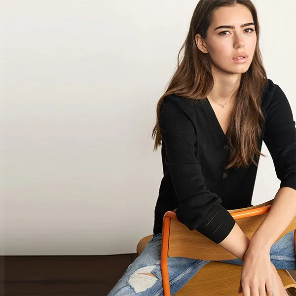 Black Button Cardigan