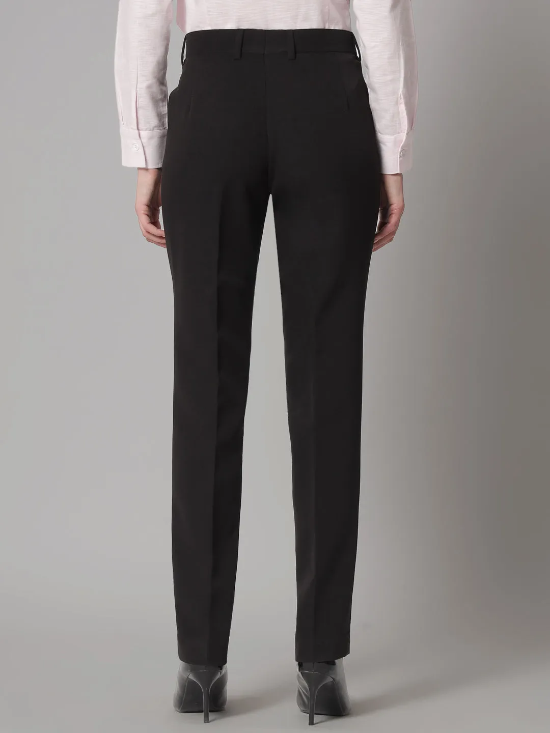 Black Polyester Stretch Pants