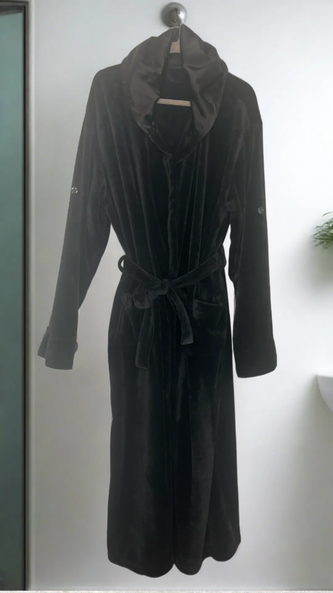 Black Premium Satin Lined Hooded Robe