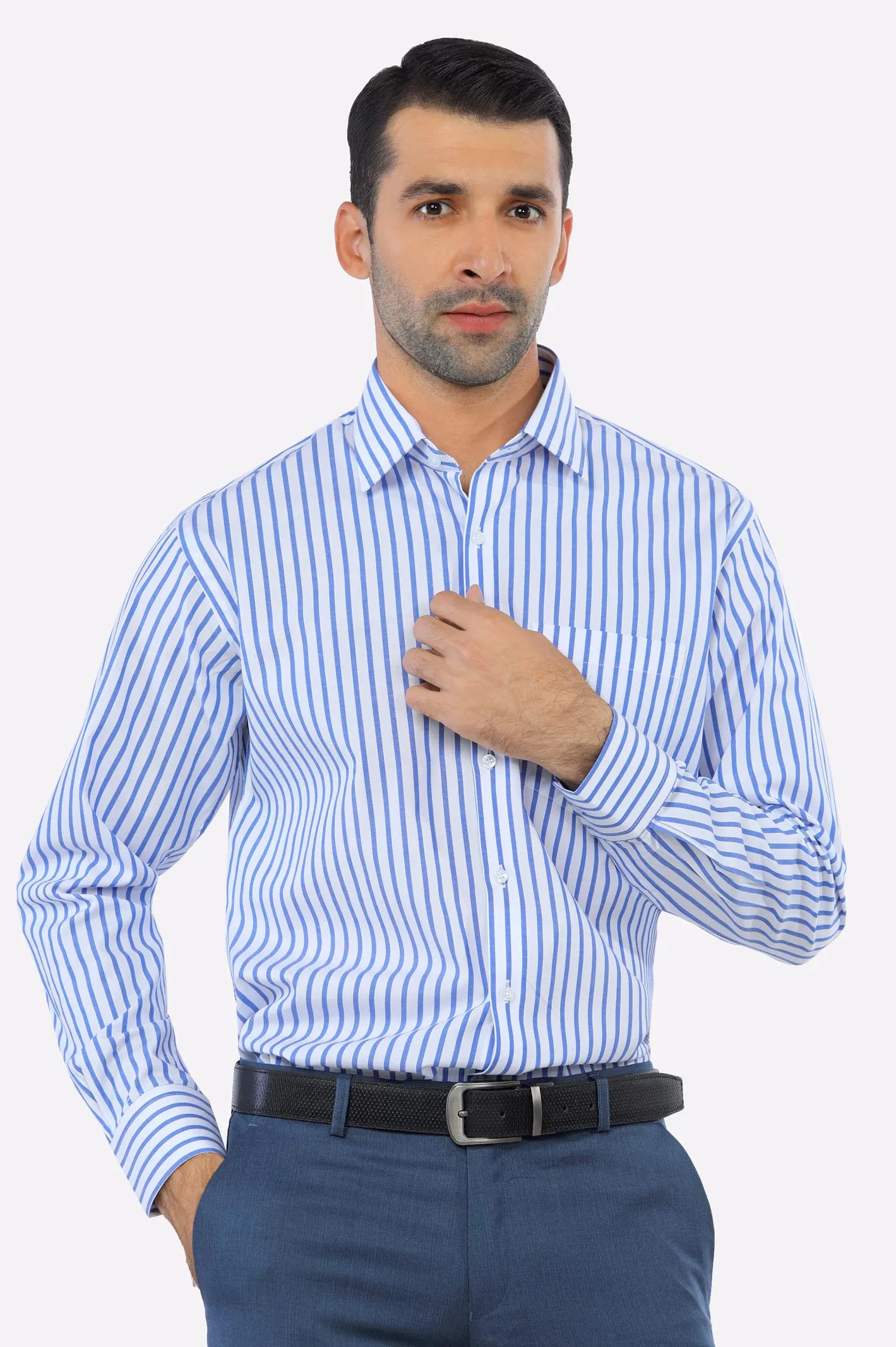 Blue Awning Stripe Formal Shirt