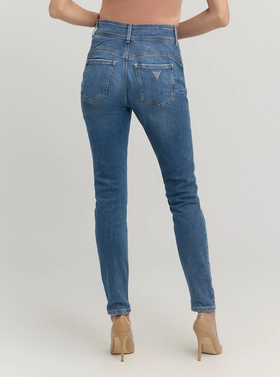 Blue Denim Shape Up High-Rise Jeans in Mid Wash