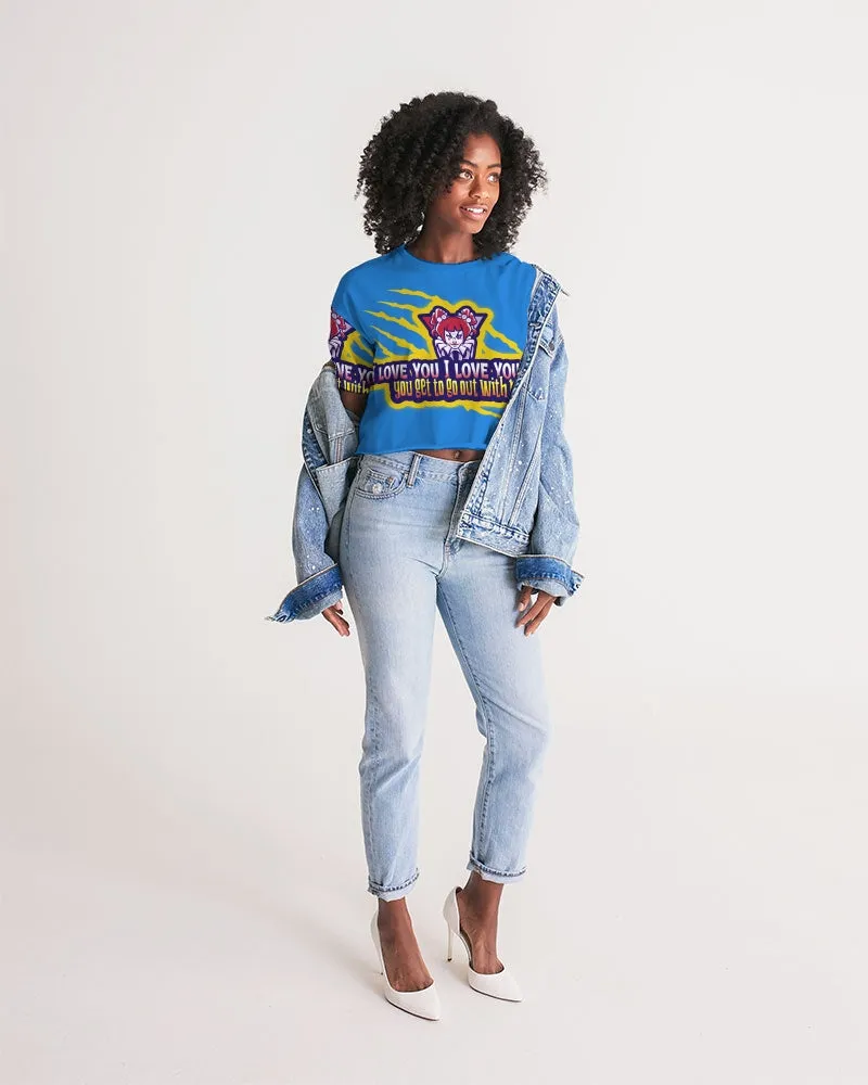 Blue Love Women's Lounge Cropped Tee