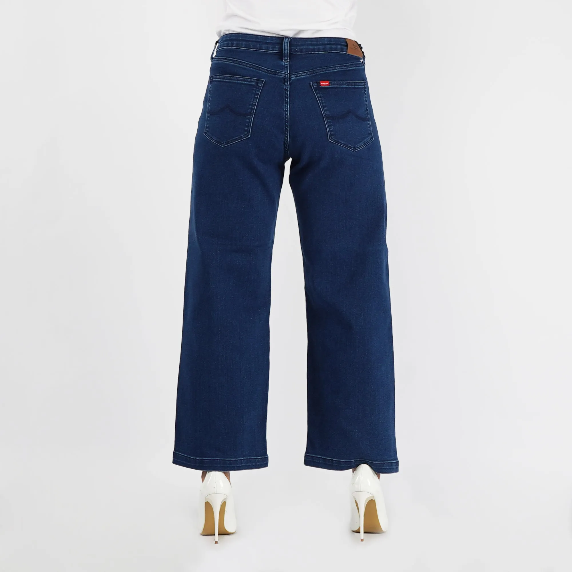 Bobson Japanese Ladies Basic Denim Baggy Jeans for Women Trendy fashion High Quality Apparel Comfortable Casual Pants for Women 152523 (Dark Shade)