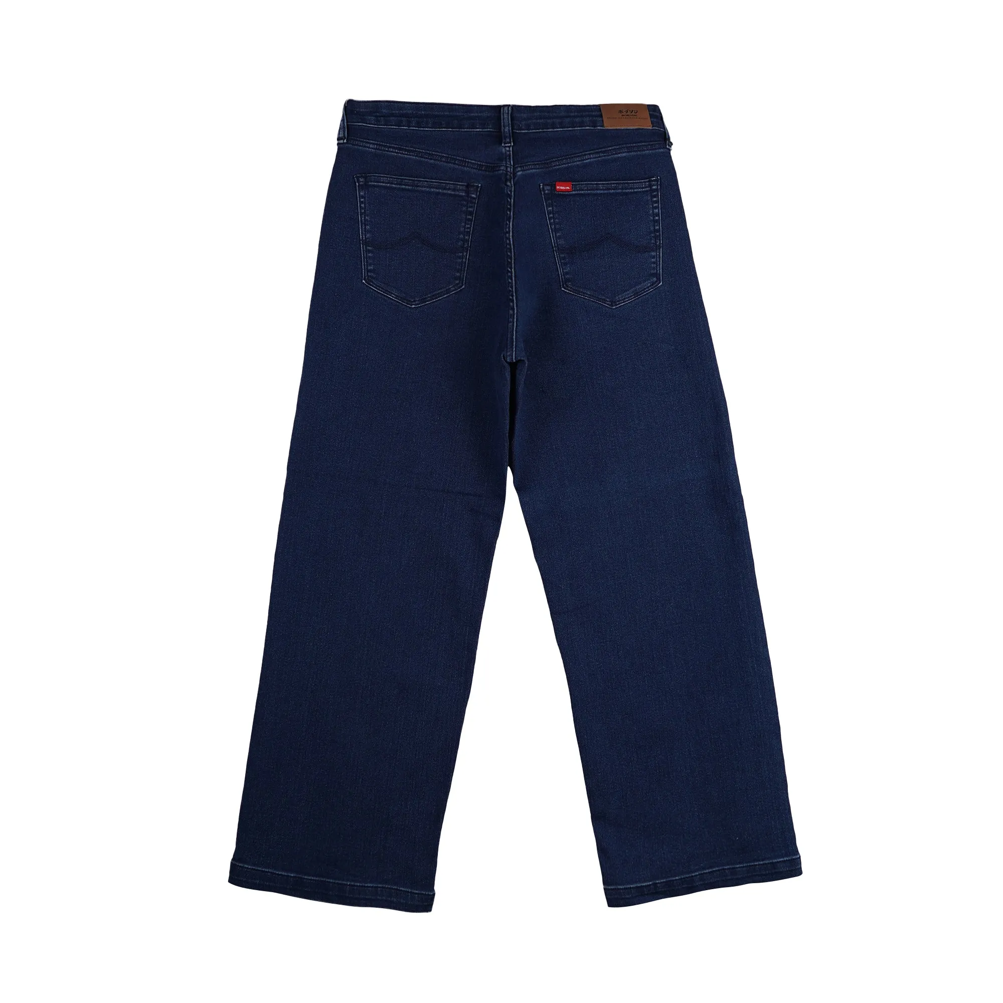 Bobson Japanese Ladies Basic Denim Baggy Jeans for Women Trendy fashion High Quality Apparel Comfortable Casual Pants for Women 152523 (Dark Shade)