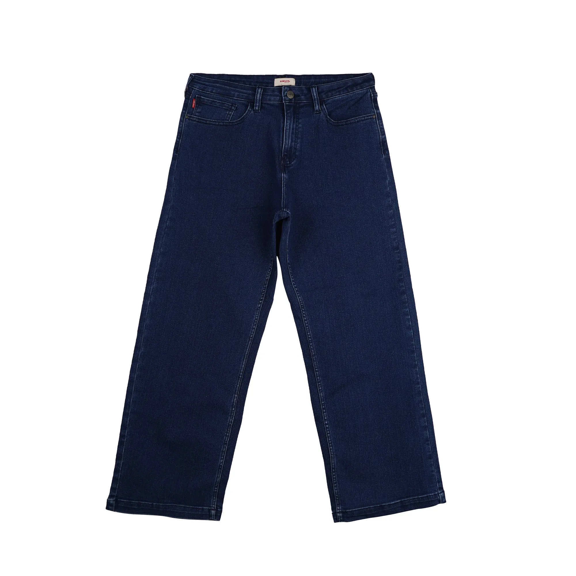 Bobson Japanese Ladies Basic Denim Baggy Jeans for Women Trendy fashion High Quality Apparel Comfortable Casual Pants for Women 152523 (Dark Shade)