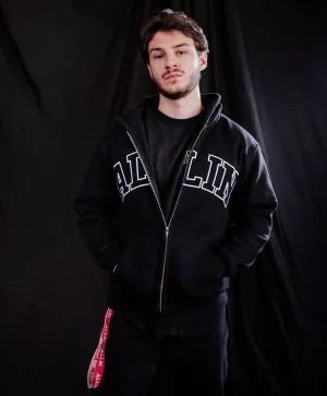 Bold Wings Oversize Zipper Hoodie Black