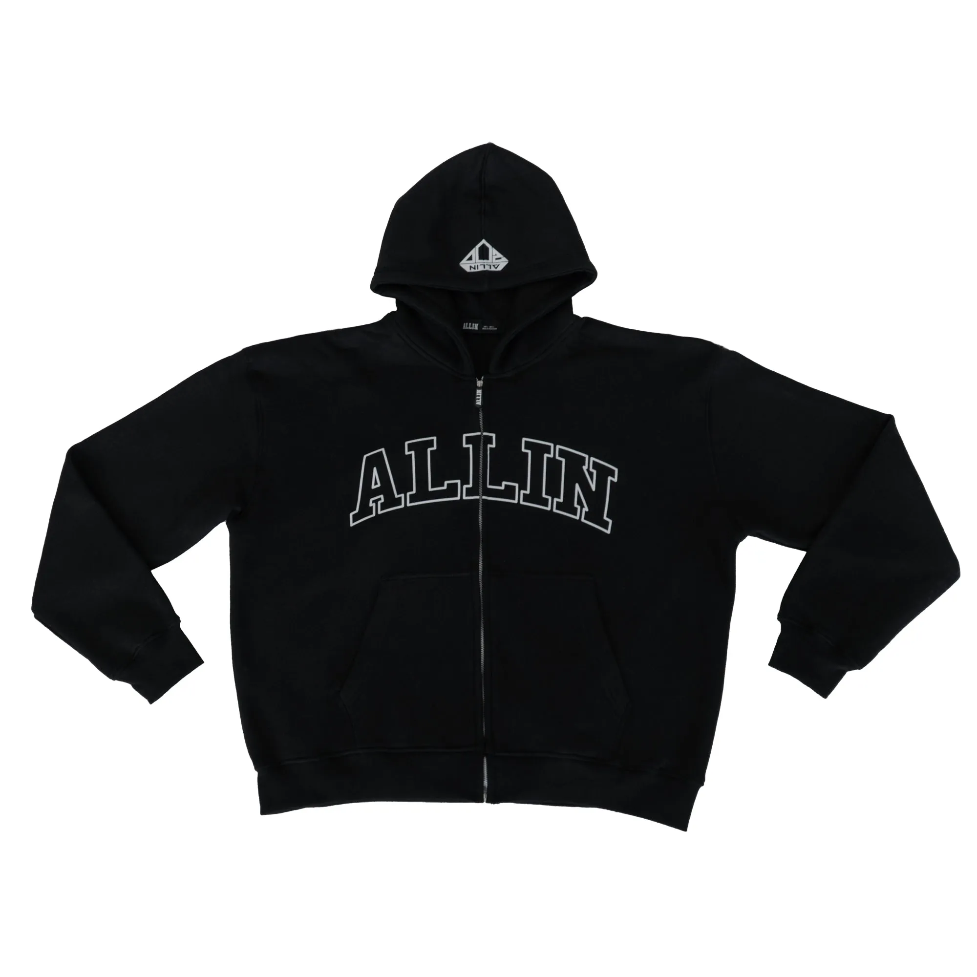 Bold Wings Oversize Zipper Hoodie Black