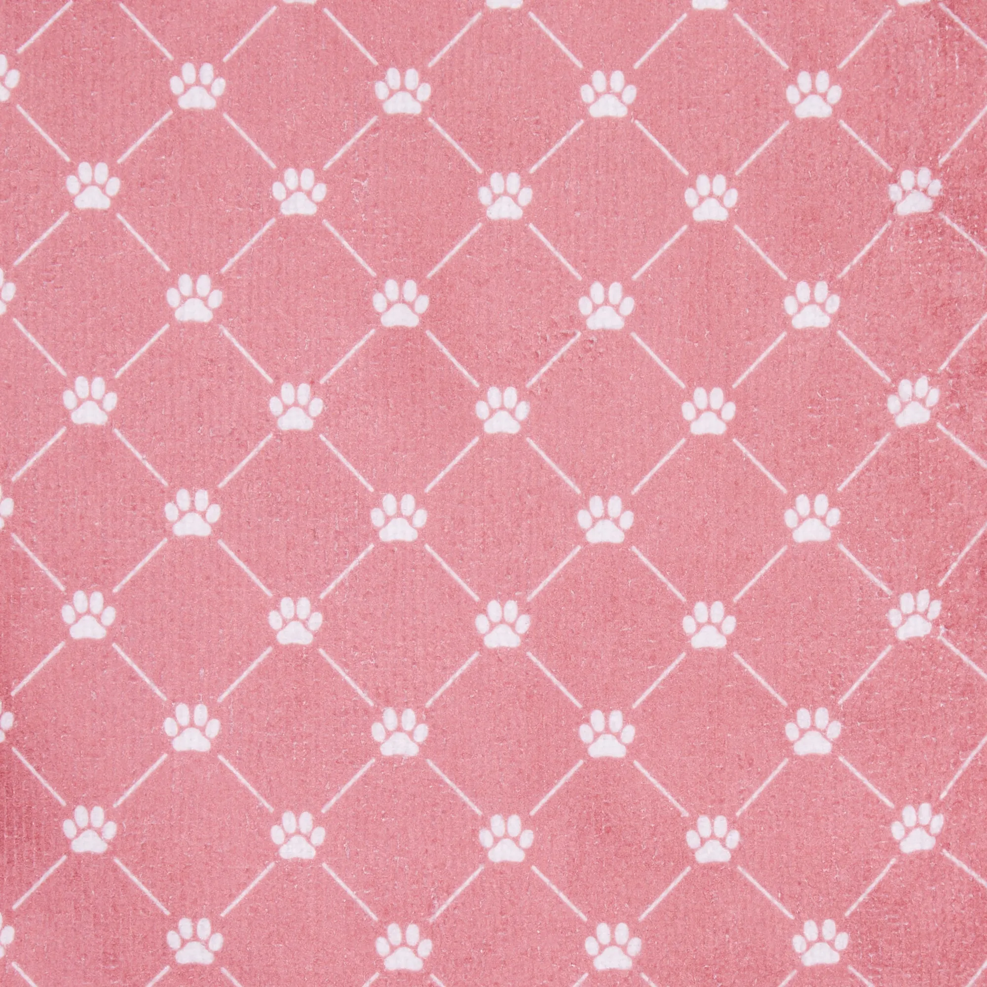 Bone Dry Microfiber Pet Robe, Trellis Paw Print - Rose - Small, 10-20 Lbs