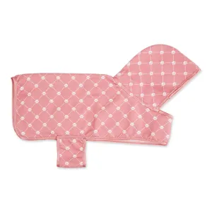 Bone Dry Microfiber Pet Robe, Trellis Paw Print - Rose - Small, 10-20 Lbs