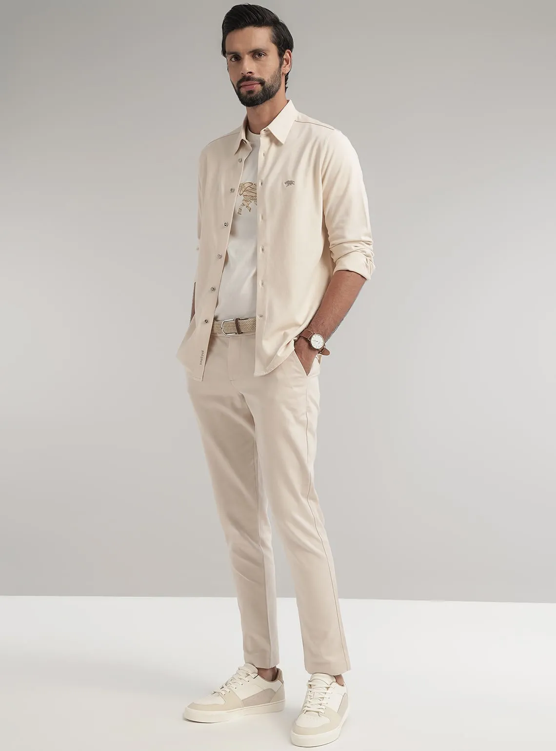 Bone White Pique Shirt