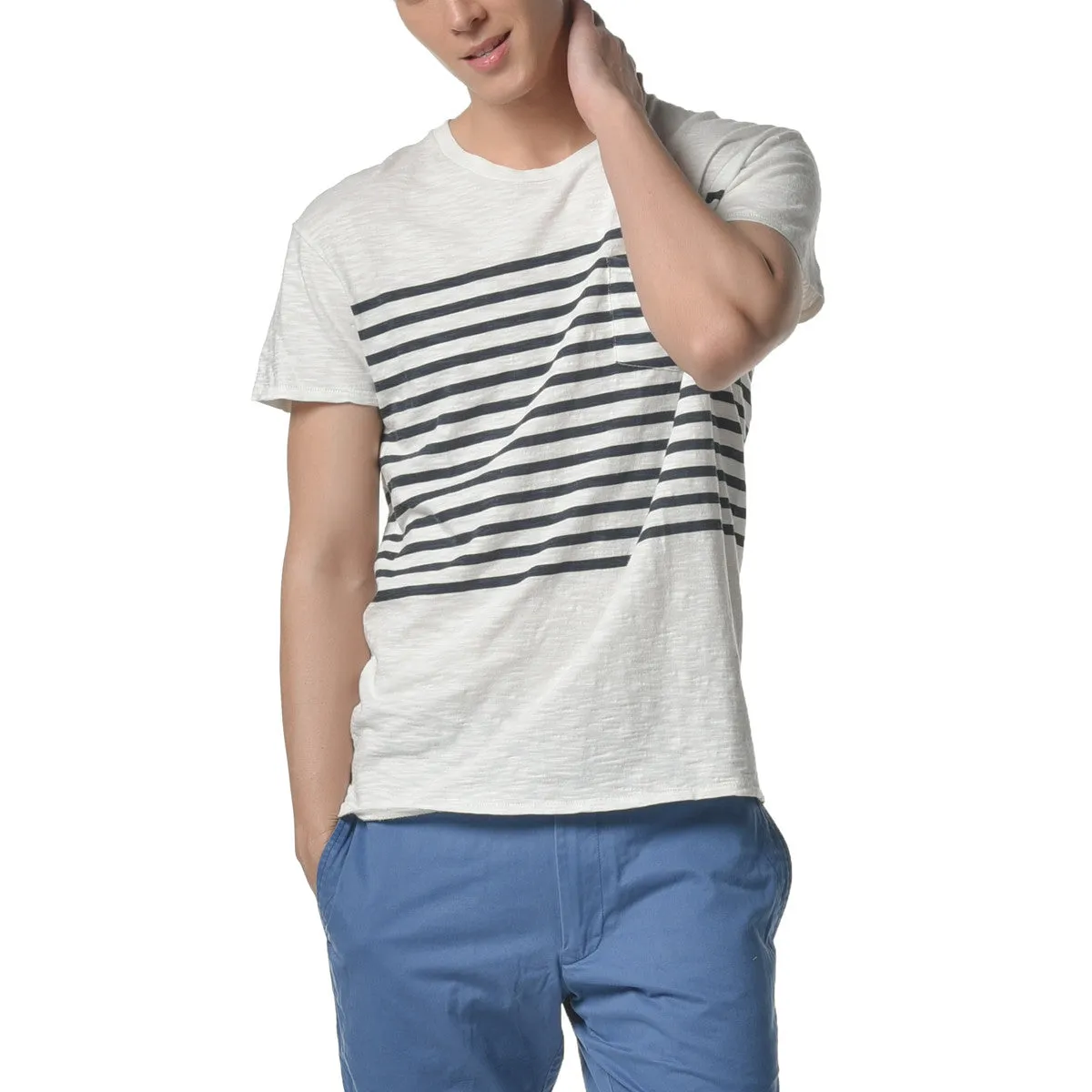 Breton Stripe Tee - Chalk / Blue Graphite (Final Sale)*
