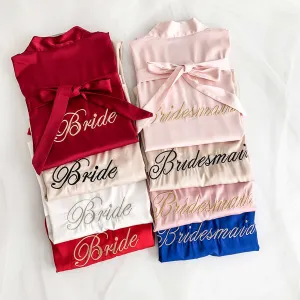 Bridesmaid Gifts Silk Bridal Robe Bridesmaid Robes Embroidered Bride Robe