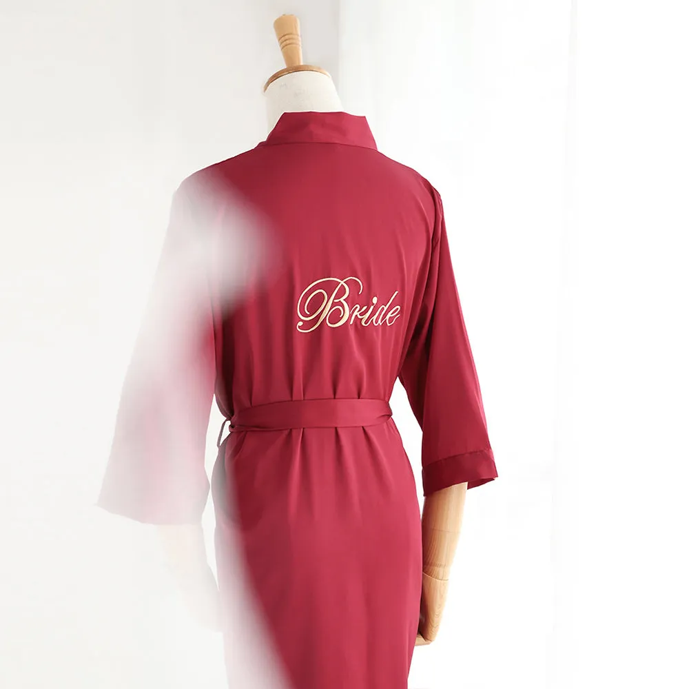 Bridesmaid Gifts Silk Bridal Robe Bridesmaid Robes Embroidered Bride Robe