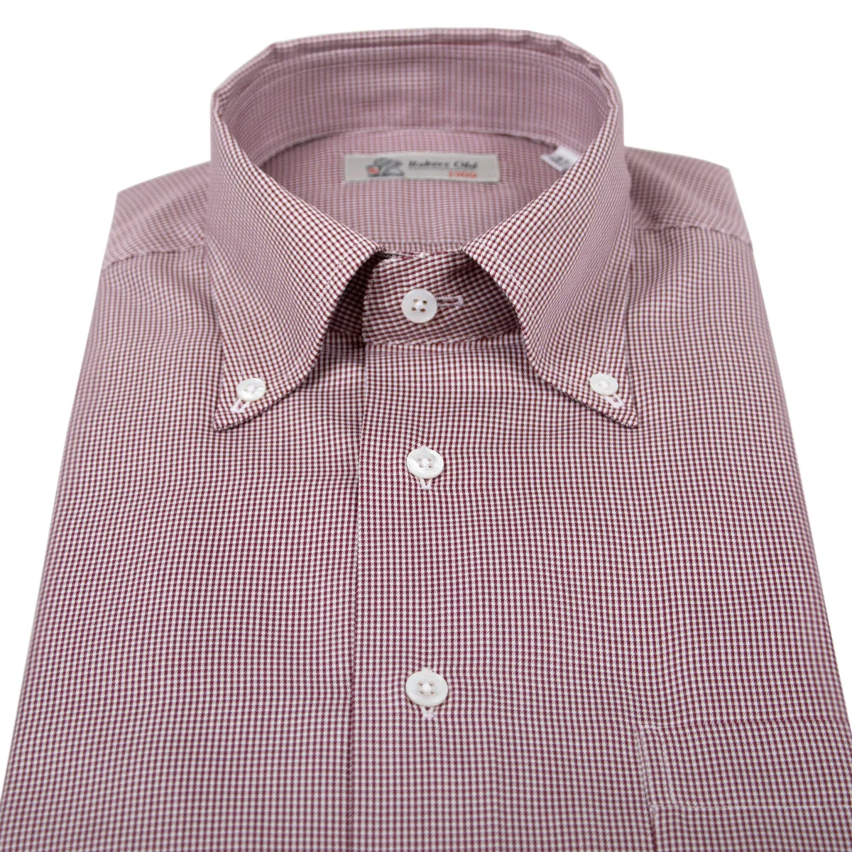 Burgundy Swiss Cotton Twill Long Sleeve Shirt