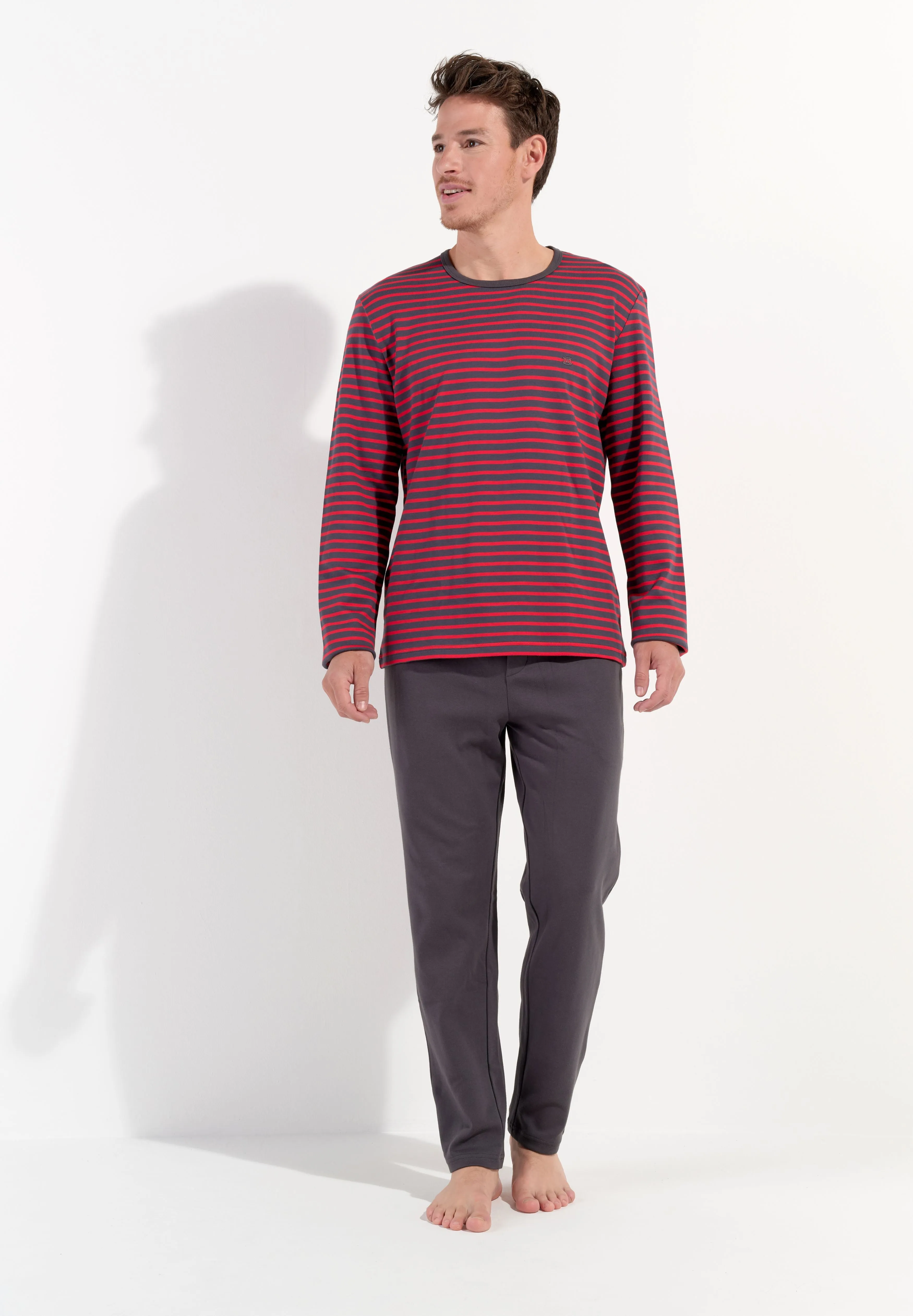 Carson Long Sleepwear Set | Red Stripes 402821-R0pa