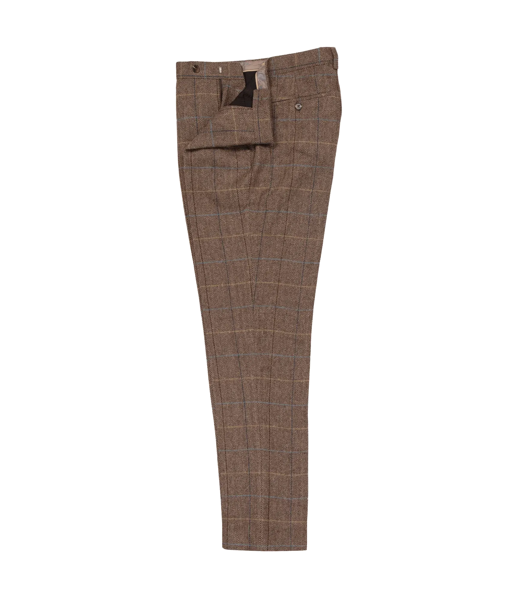 Checked Suit Trousers - Brown