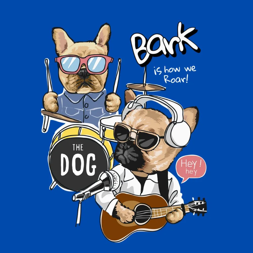 Cheeku Bark Graphic Cotton T Shirt For Dogs & Cats (Blue)