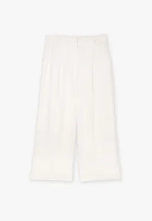 Choice Solid Wide Leg Trouser Offwhite