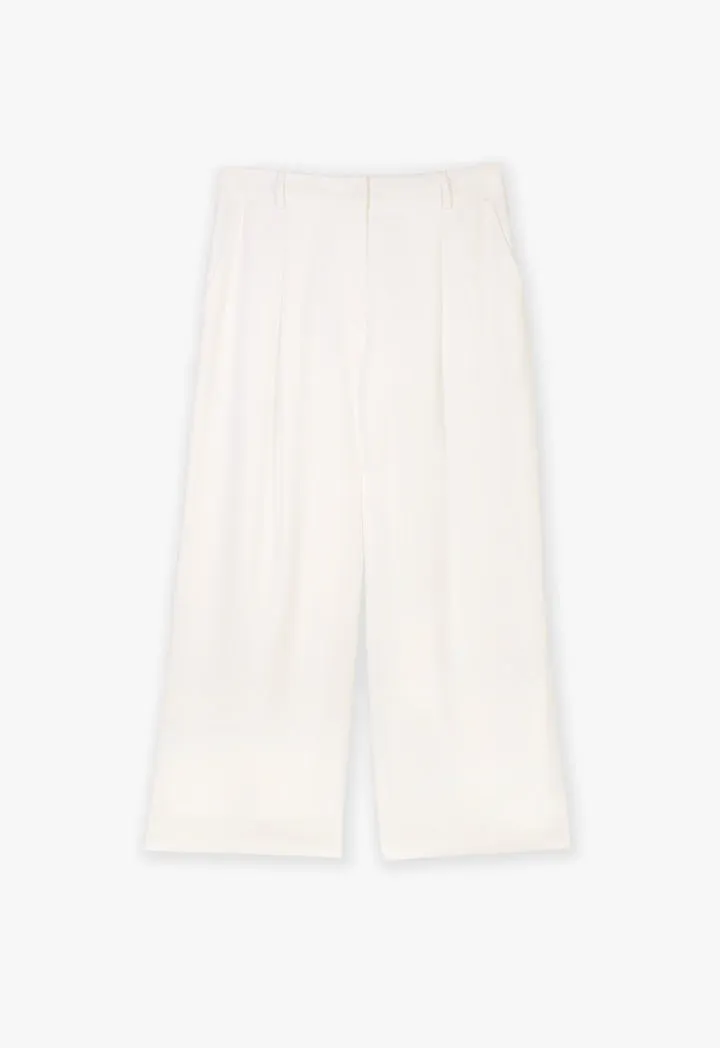 Choice Solid Wide Leg Trouser Offwhite