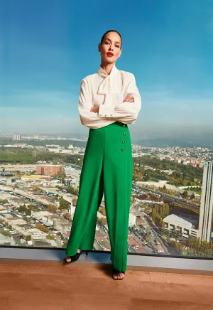 Choice Trousers With Metal Button Accessory Green