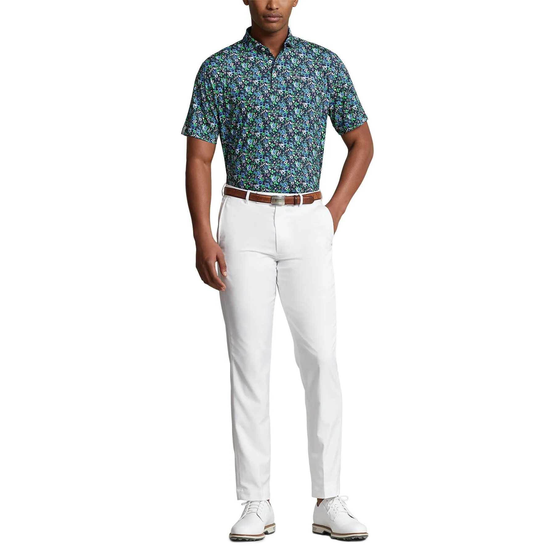 Classic Fit Performance Polo Refined Navy Multi Newport Petals - SS24