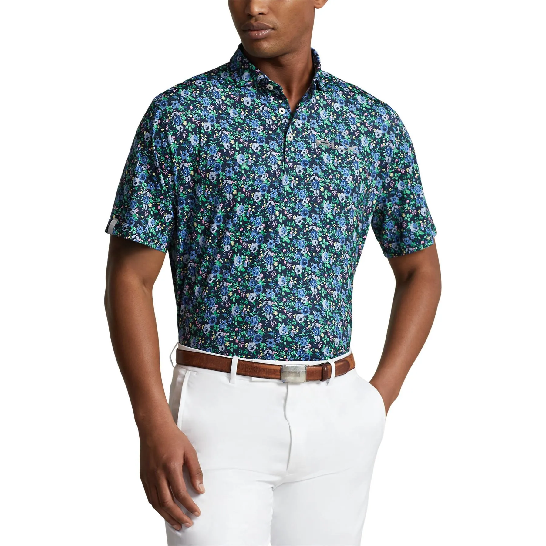 Classic Fit Performance Polo Refined Navy Multi Newport Petals - SS24