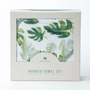 Cotton Hooded Towel   Washcloth Set - Tropical Leaf by Little Unicorn