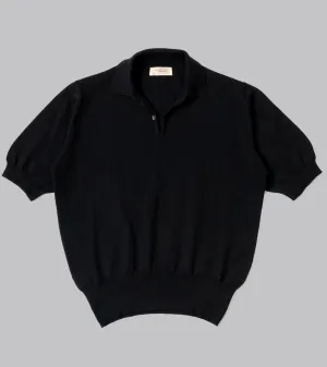 Cotton Short Sleeve ‘Skipper’ Polo Black