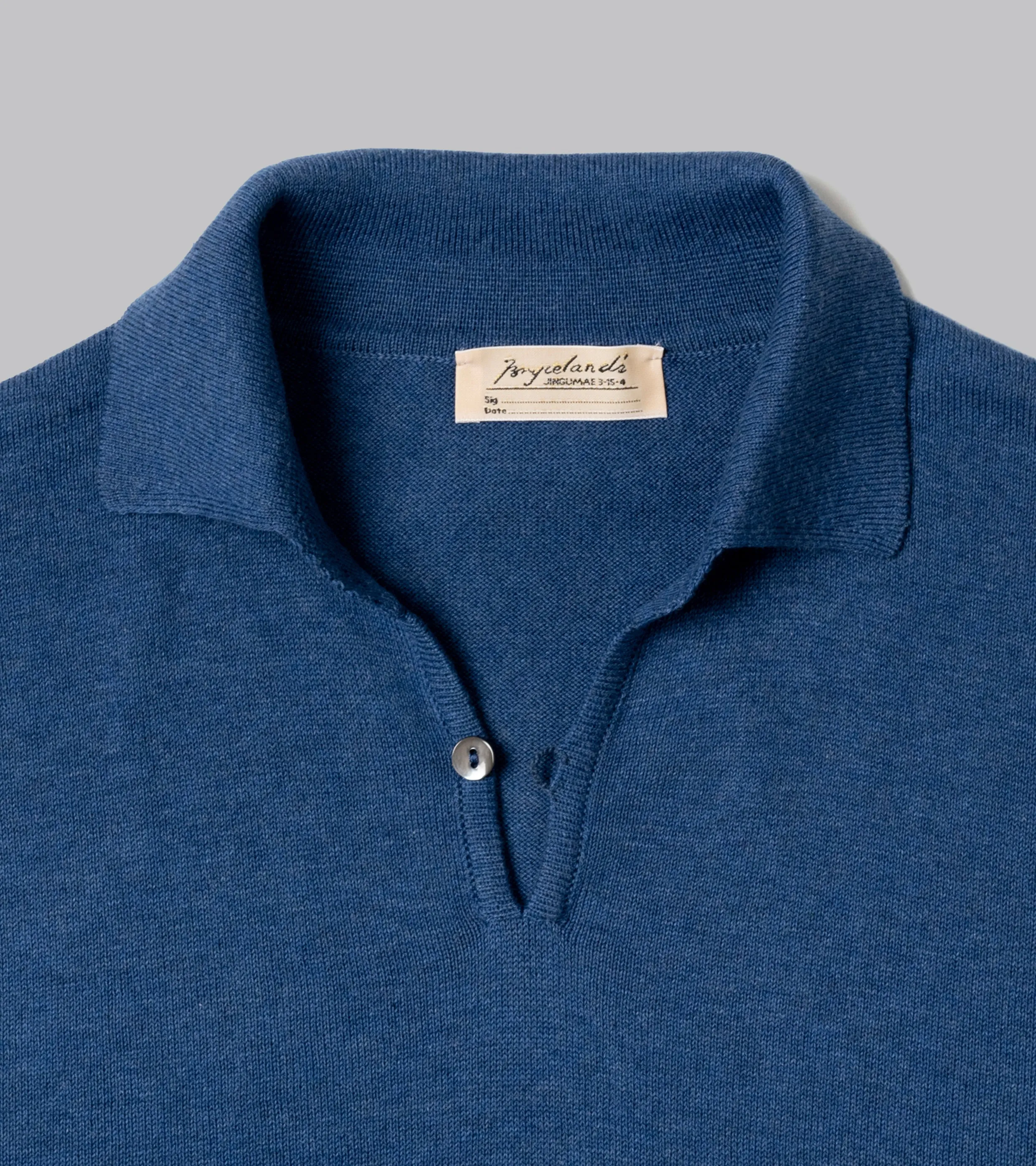 Cotton Short Sleeve ‘Skipper’ Polo Blue
