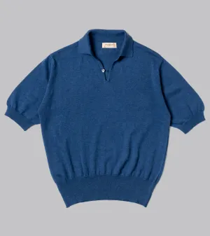 Cotton Short Sleeve ‘Skipper’ Polo Blue