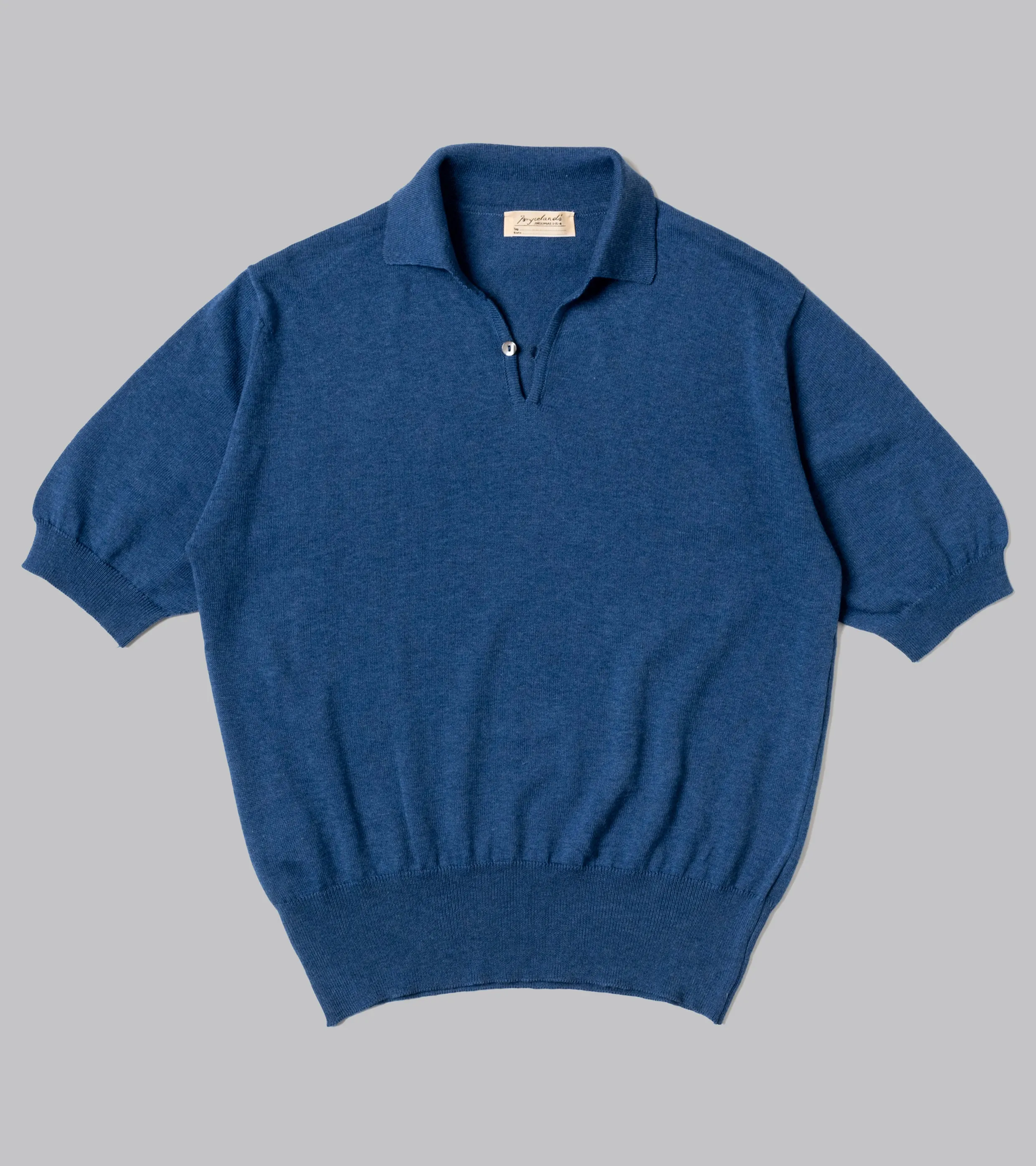 Cotton Short Sleeve ‘Skipper’ Polo Blue