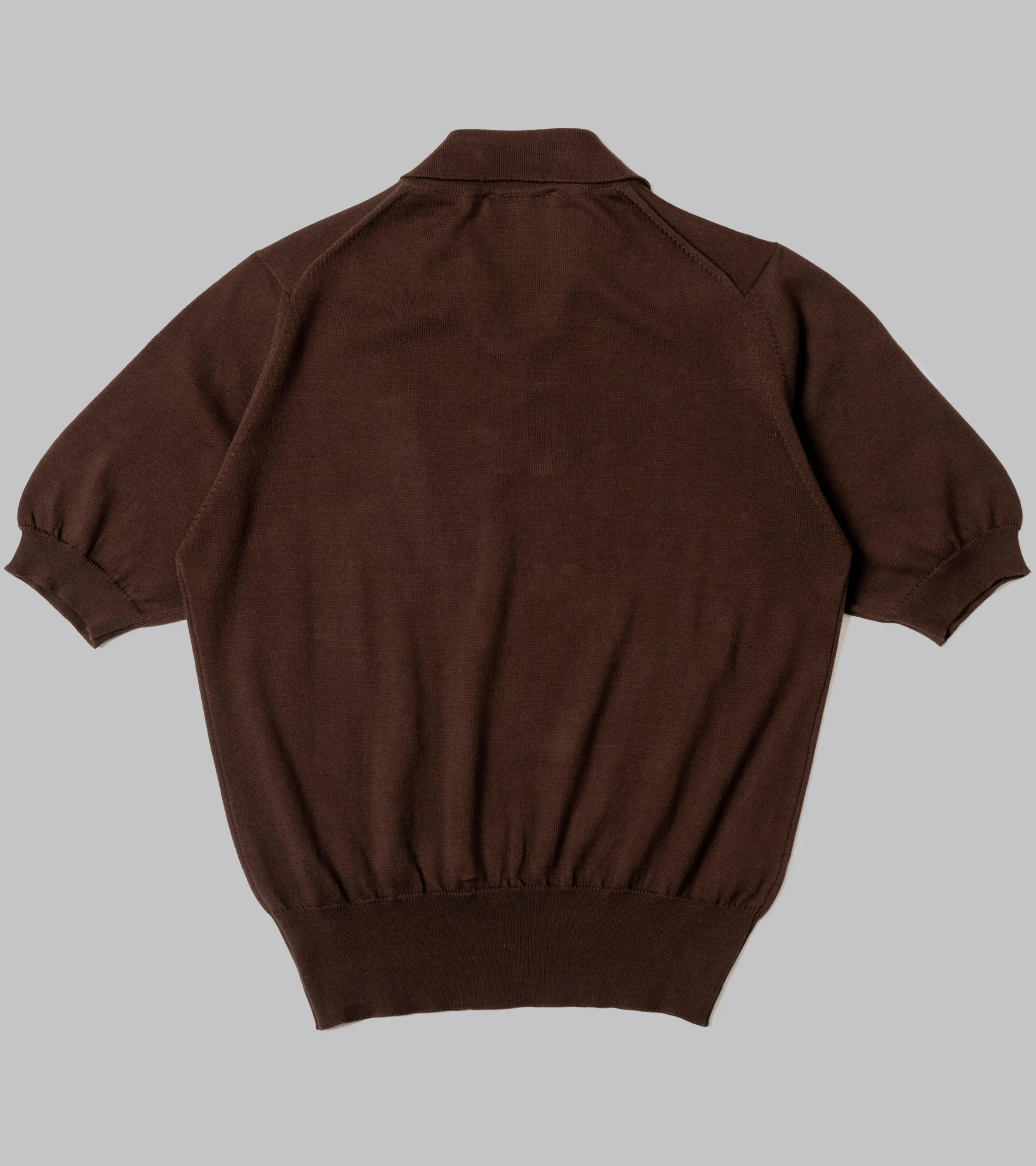 Cotton Short Sleeve ‘Skipper’ Polo Brown