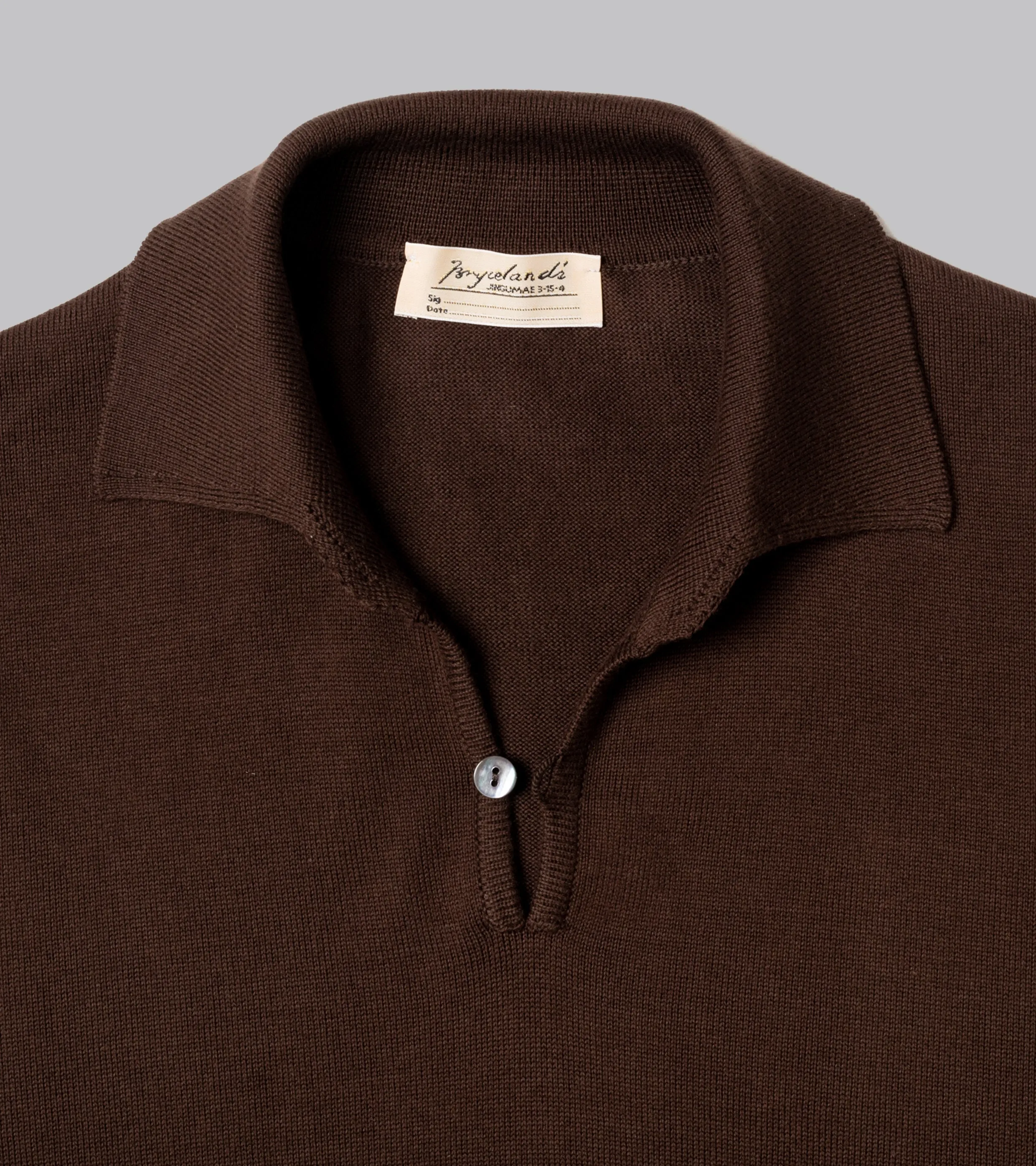 Cotton Short Sleeve ‘Skipper’ Polo Brown