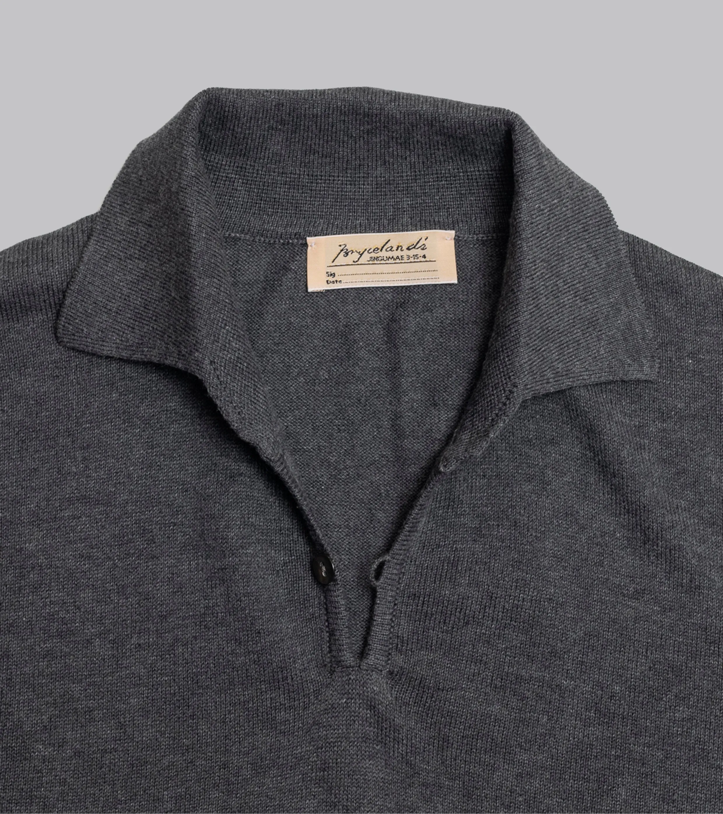 Cotton Short Sleeve ‘Skipper’ Polo Charcoal