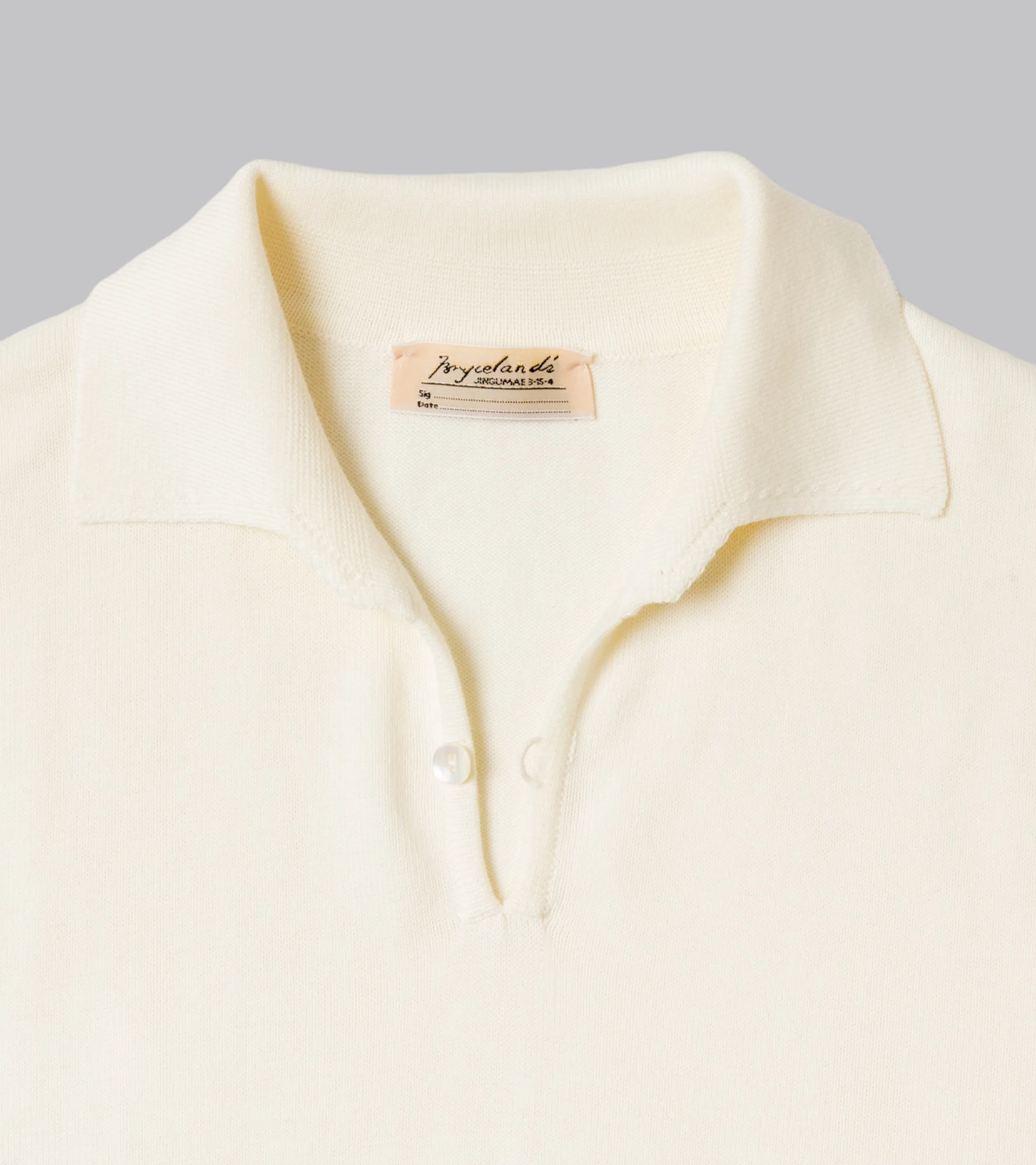 Cotton Short Sleeve ‘Skipper’ Polo Cream