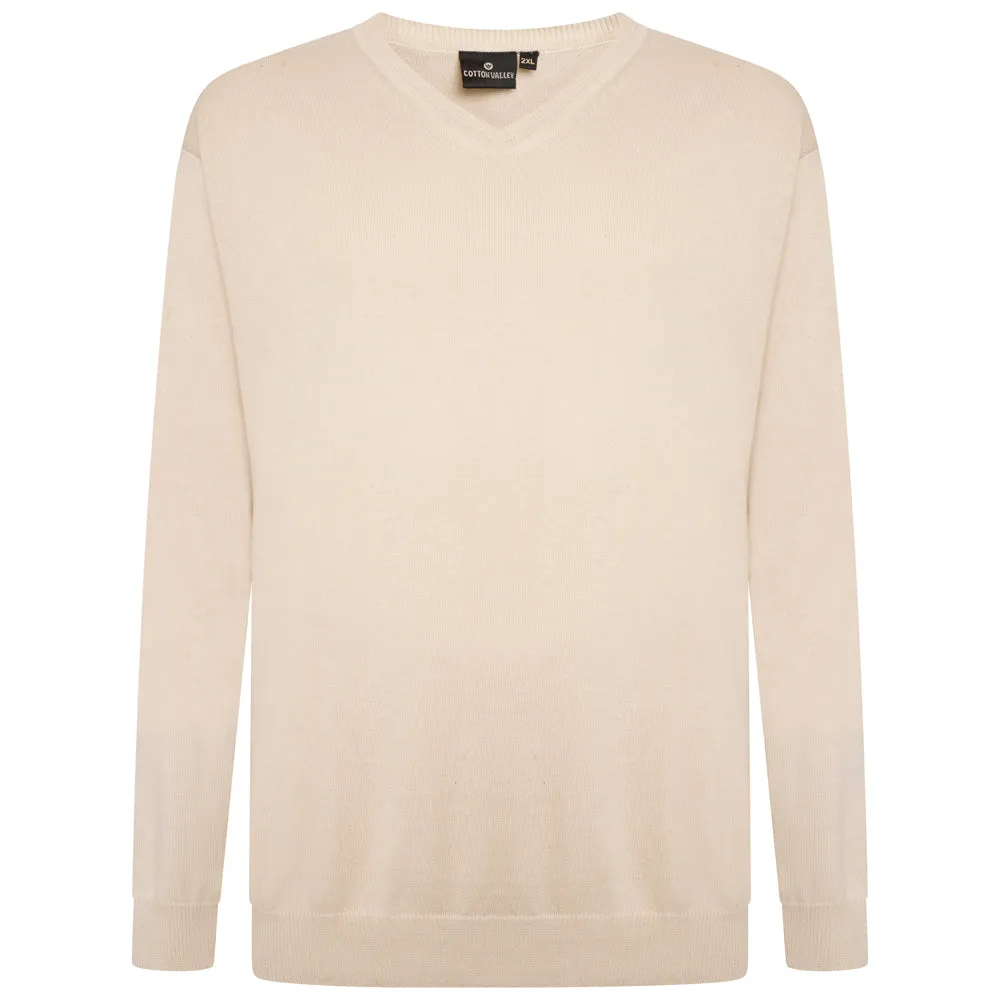 Cotton V Neck Jumper