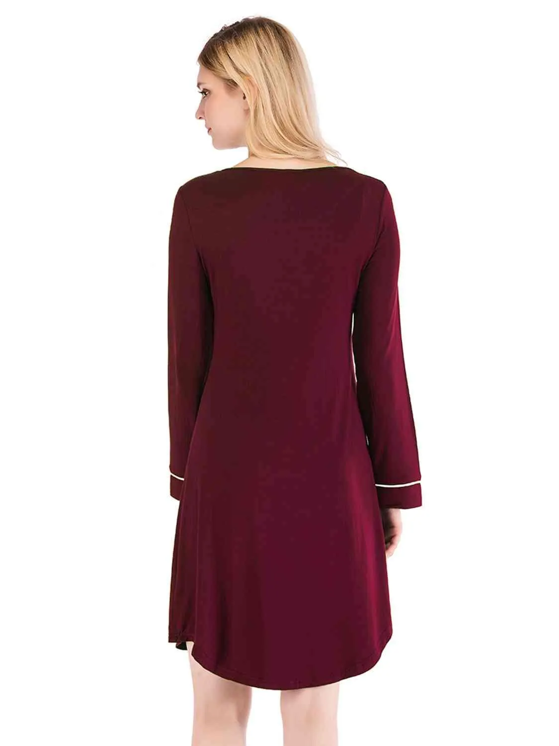 Cozy Sheer Night Dress with Round Neck
